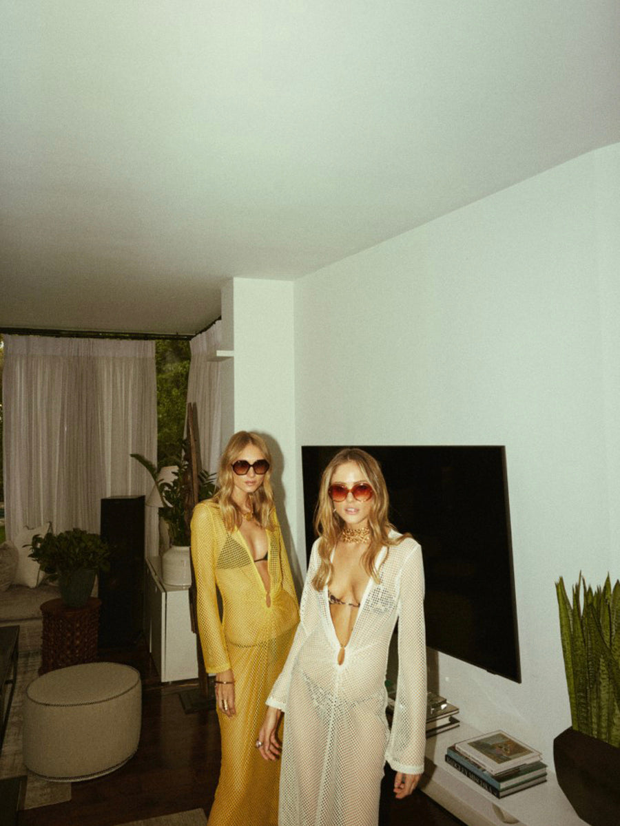 Caribbean Mesh Dress Yellow