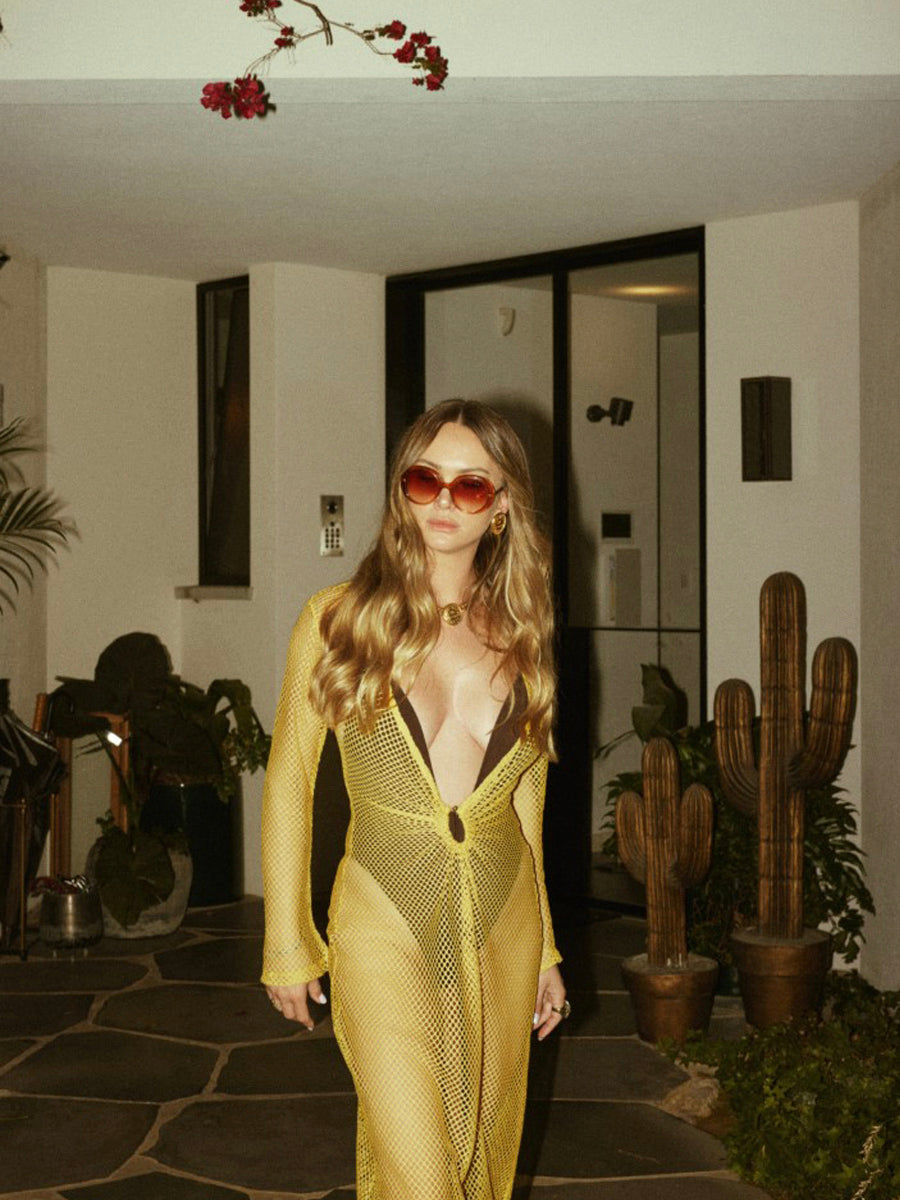 Caribbean Mesh Dress Yellow