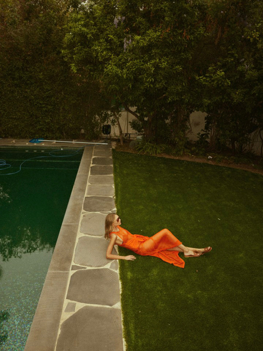 Barbados Mesh Dress Orange