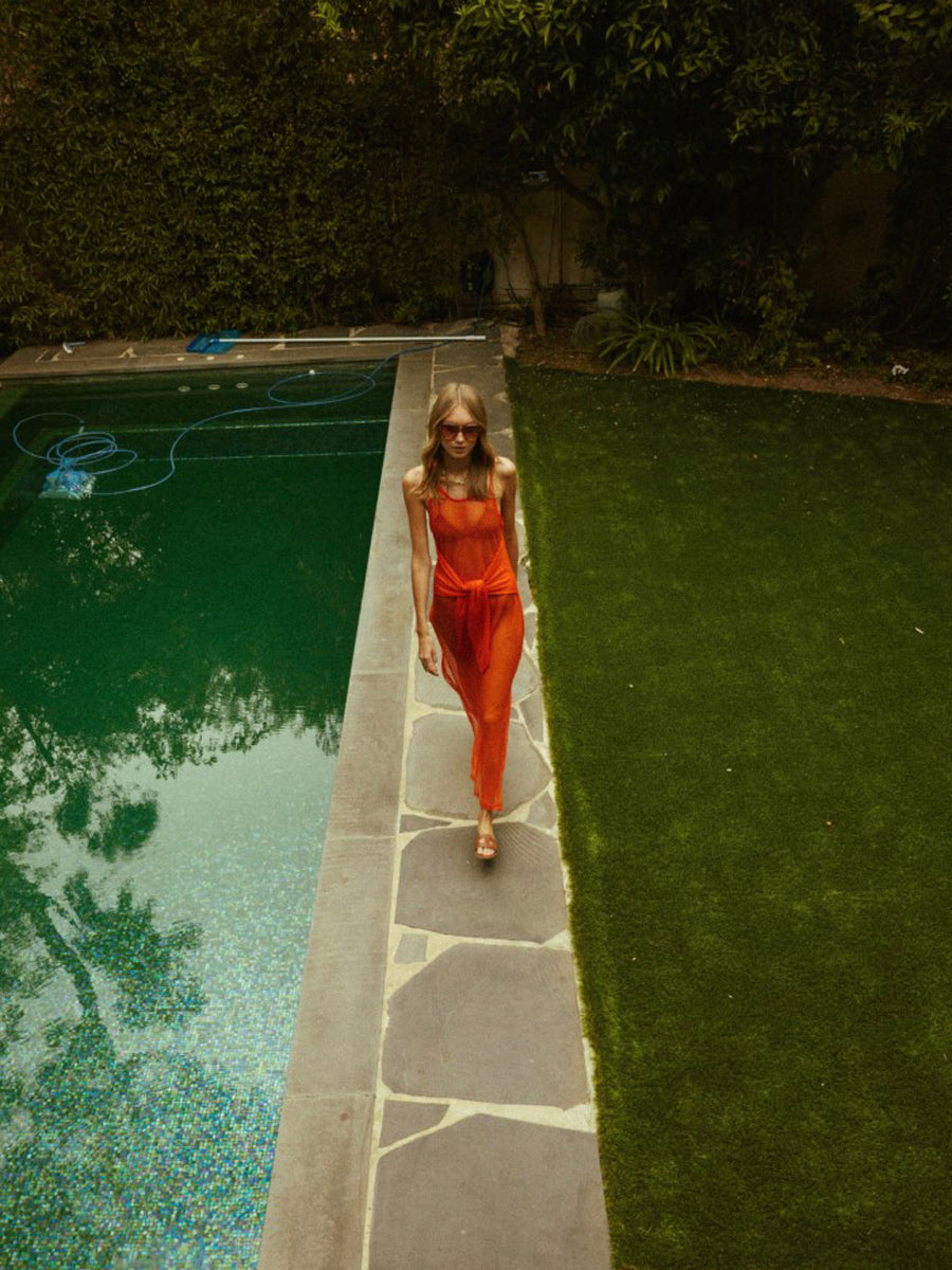 Barbados Mesh Dress Orange