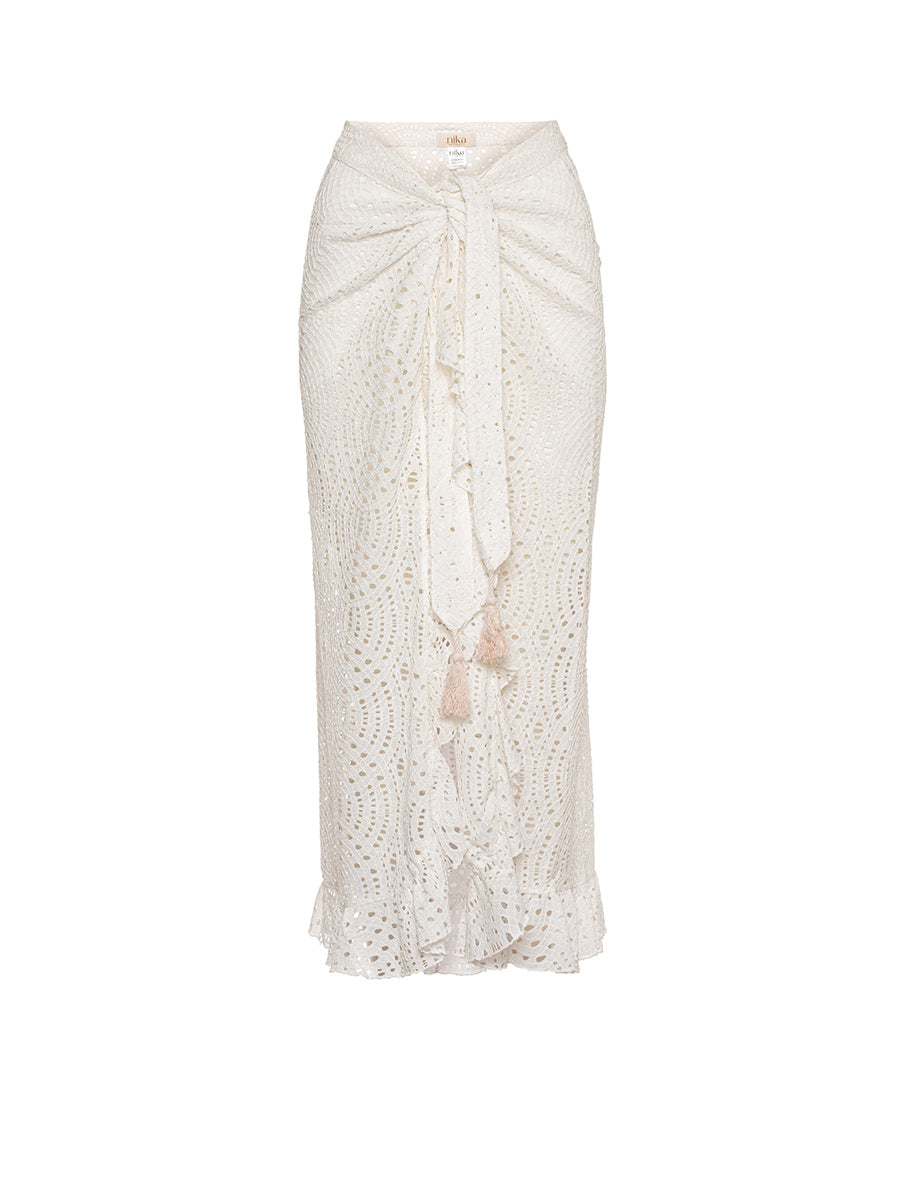 Maui Frill Maxi Skirt Vanilla Lace