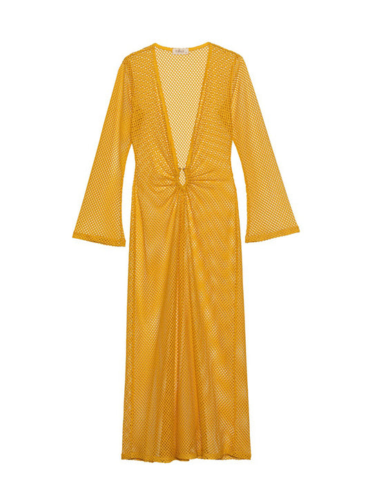 Caribbean Mesh Dress Yellow