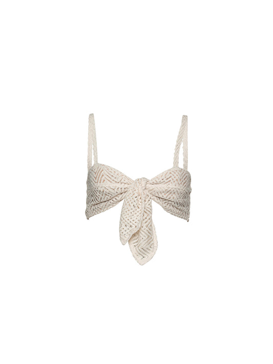 Sol Knot Top Ivory Knit