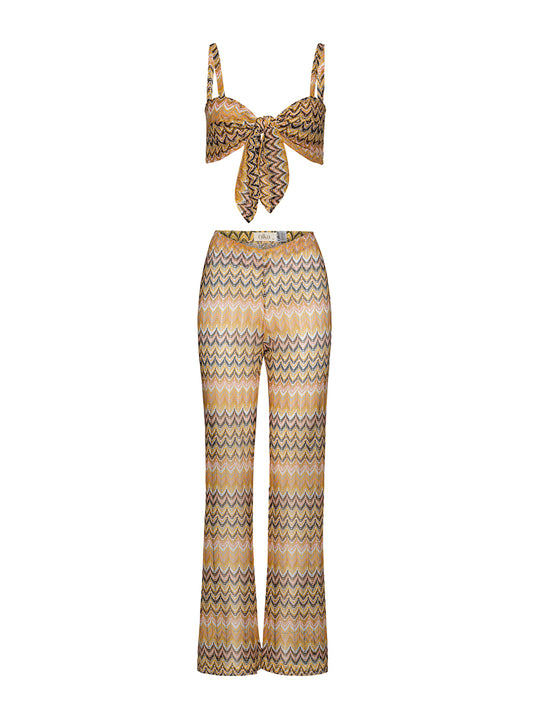 Bielle Pants Fuchsia Yellow Knit