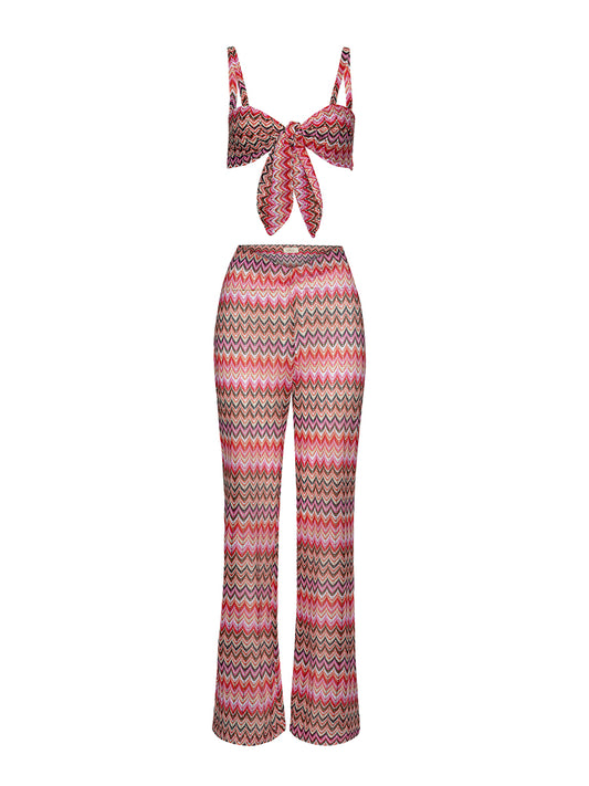 Sol Knot Top Pink Knit