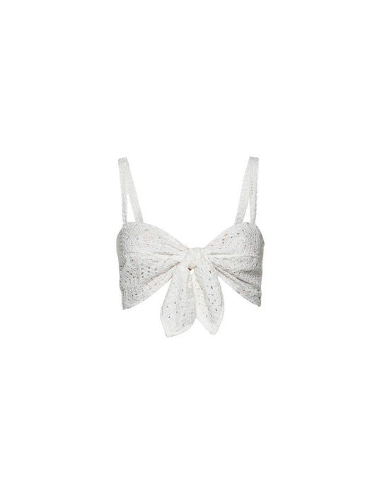 Sol Knot Top Milky White Lace