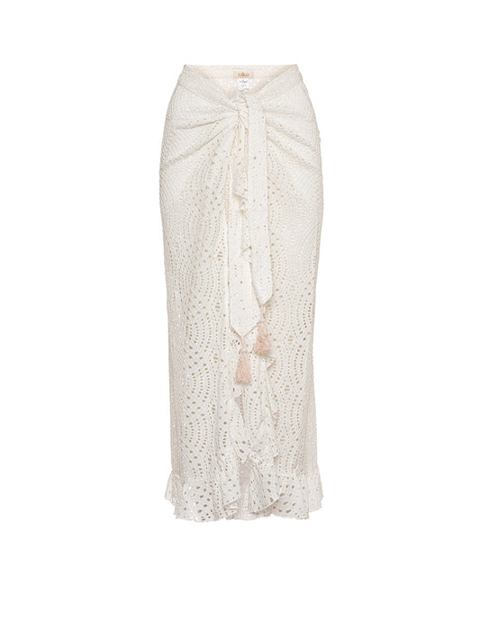 Maui Frill Maxi Skirt Vanilla Lace
