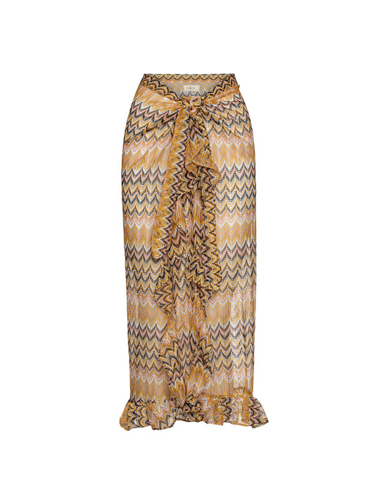 Maui Frill Maxi Skirt Yellow Knit