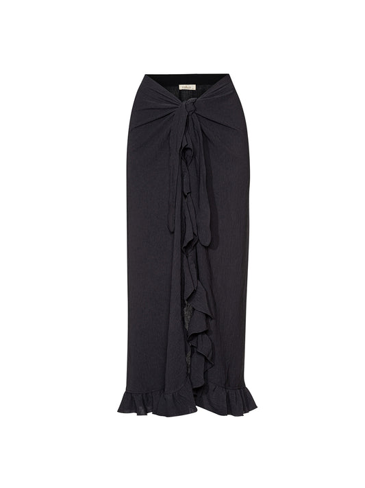 Maui Frill Maxi Skirt Black